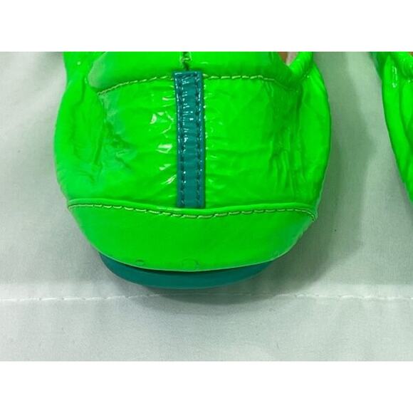 TIEKS Sz 9 Neon Galactic Green Ballet Flats Shoes - Picture 13 of 13